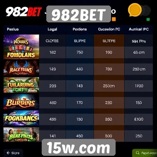 Comparação de jogos populares no 982BET